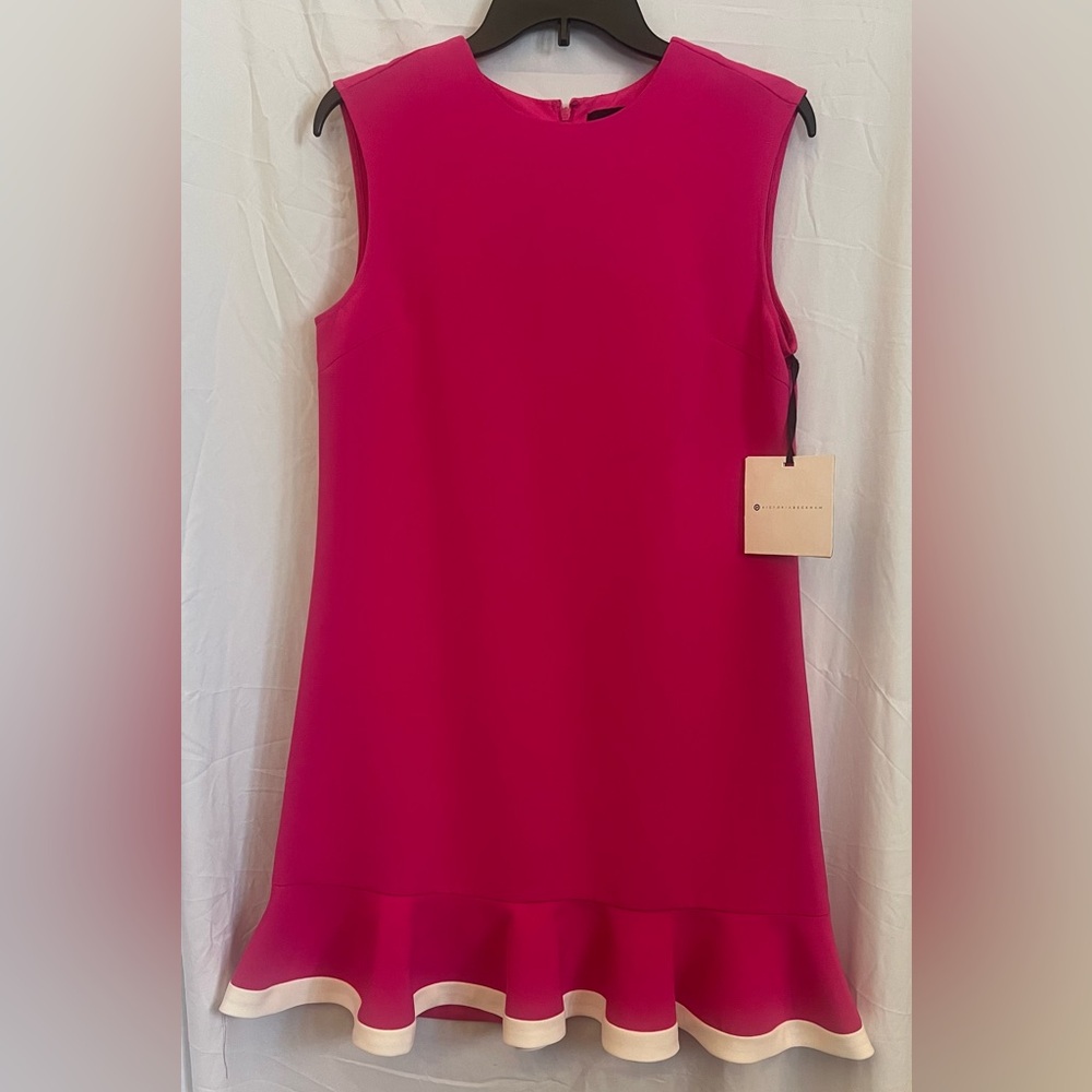 NWT S Victoria Beckham for Target Pink Sleeveless Dress with Ruffle Hem Small
